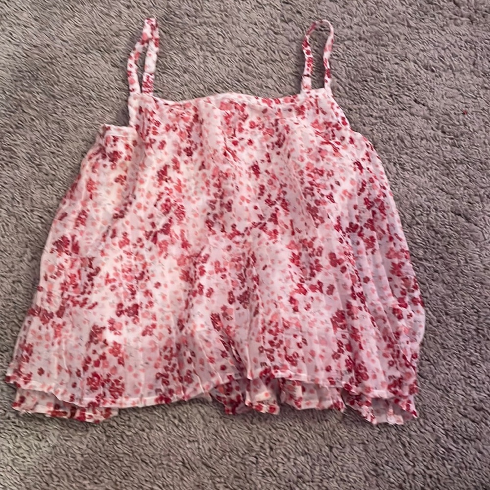 Pink flower tank top